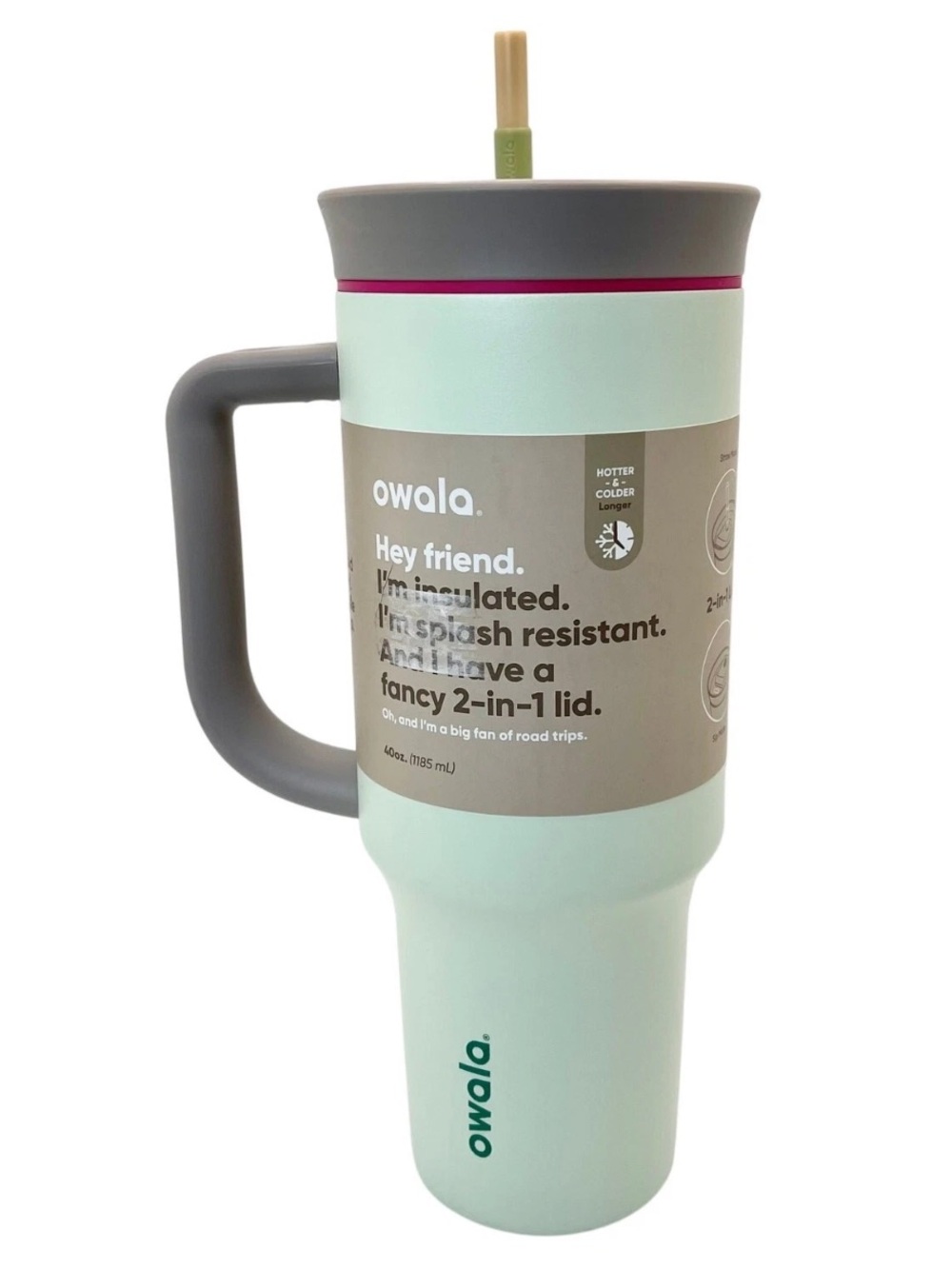 BRAND NEW Owala Alpine Sport Green Stainless Steel Travel Tumbler Mug 40 oz